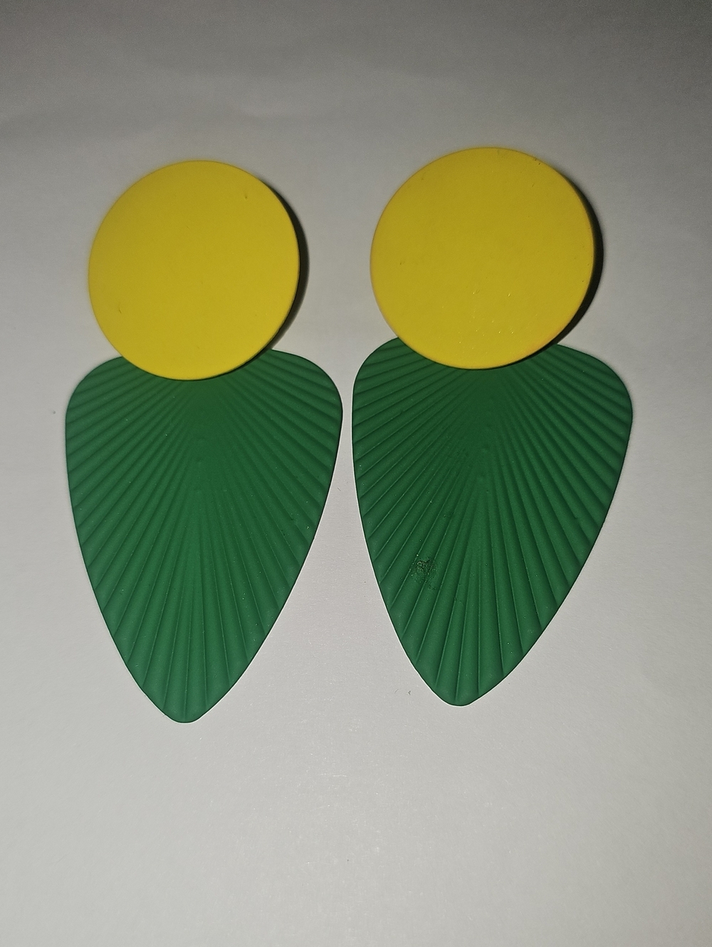 Green and Yellow Statement Drop Earrings - Modern Women Accessories